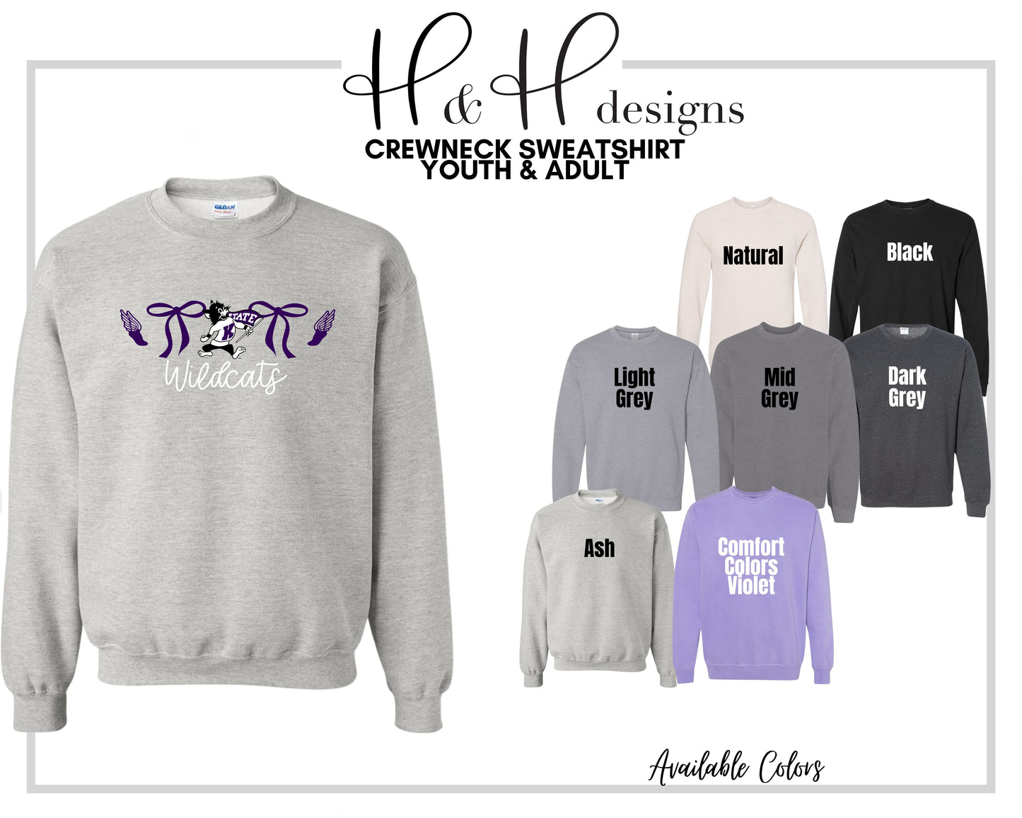 K-State Coquette Track Bows ~ Licensed Apparel ~ HHKSU186
