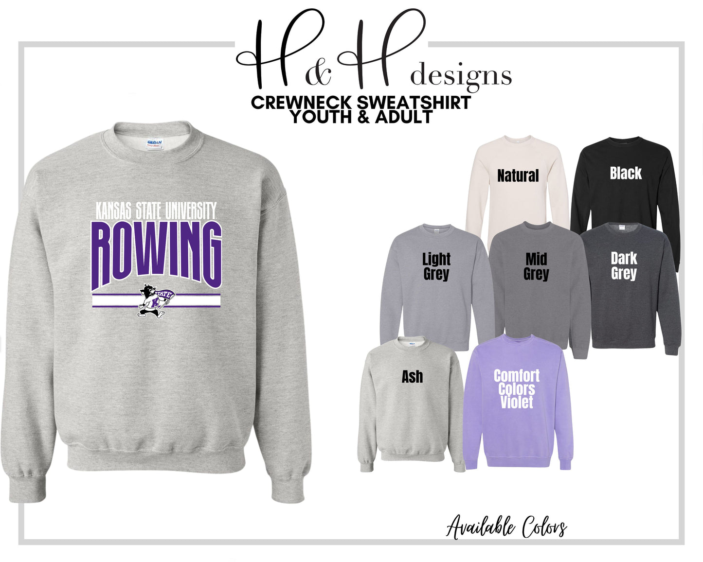 Kansas State University Rowing Warp ~ Licensed Apparel ~ HHKSU212