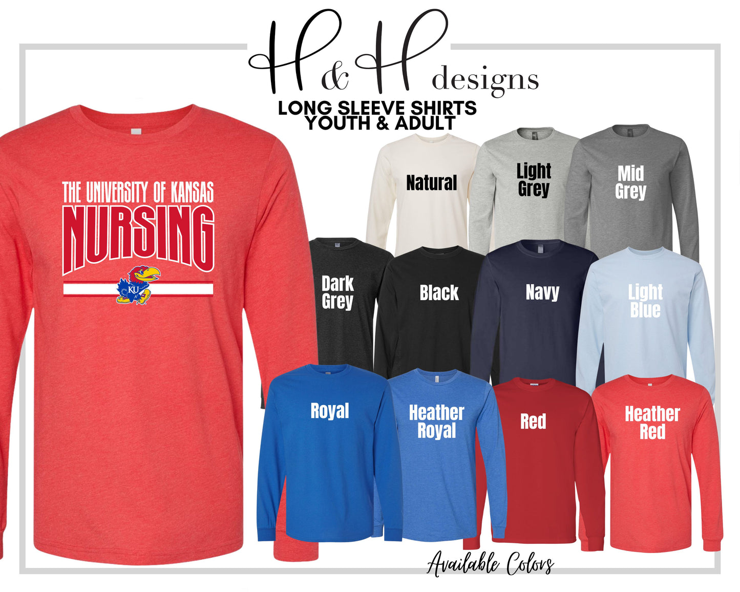 The University of Kansas Nursing Warp ~ Licensed Apparel ~ HHKU181
