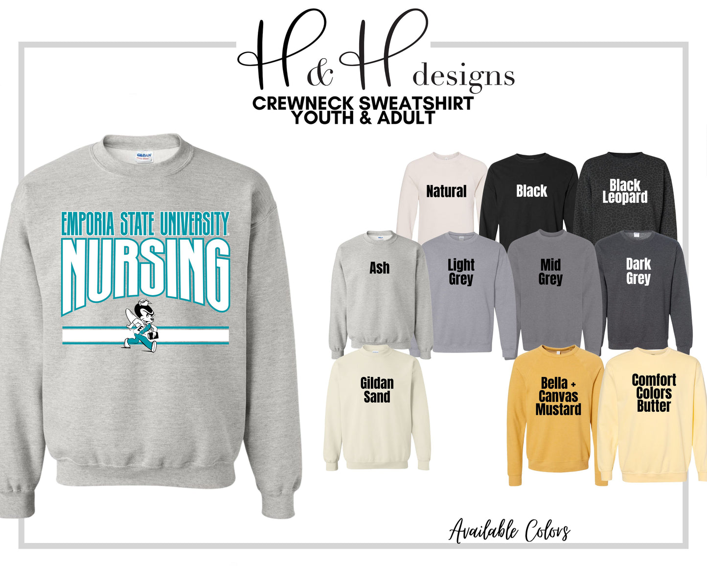 Emporia State University Nursing Warp ~ Licensed Apparel ~ HHESU147