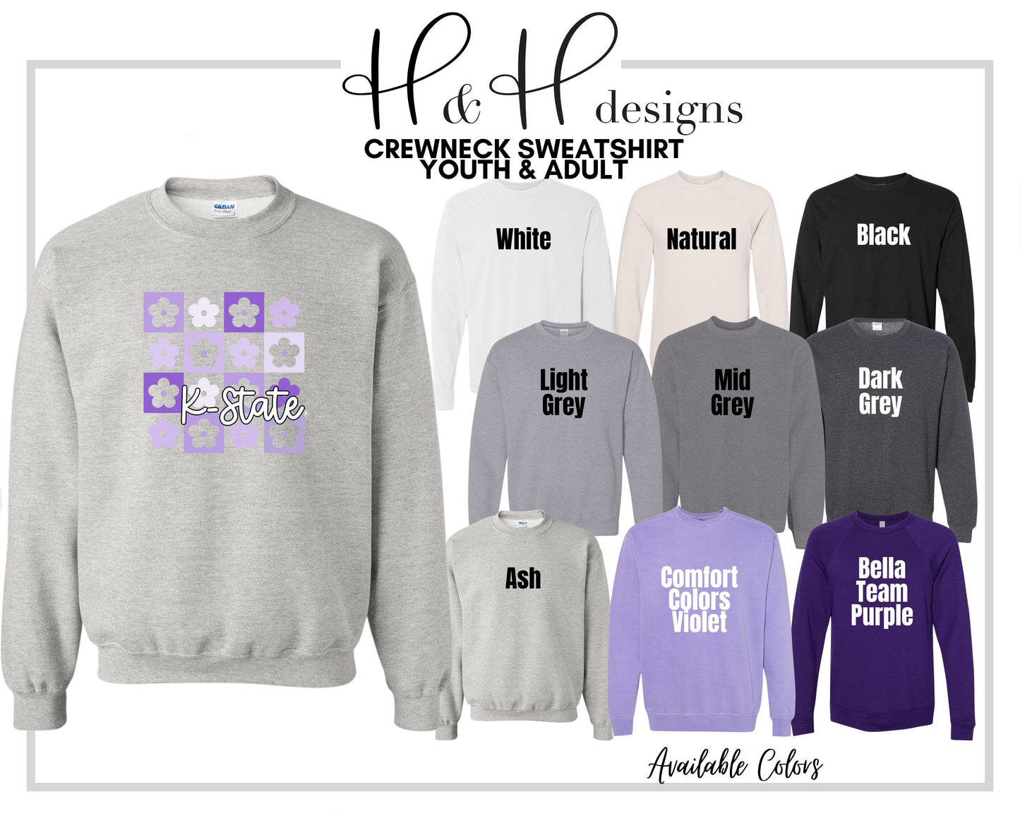 Ombre K-State Daisy Block ~ HHKSU152 ~ Licensed K-State Apparel