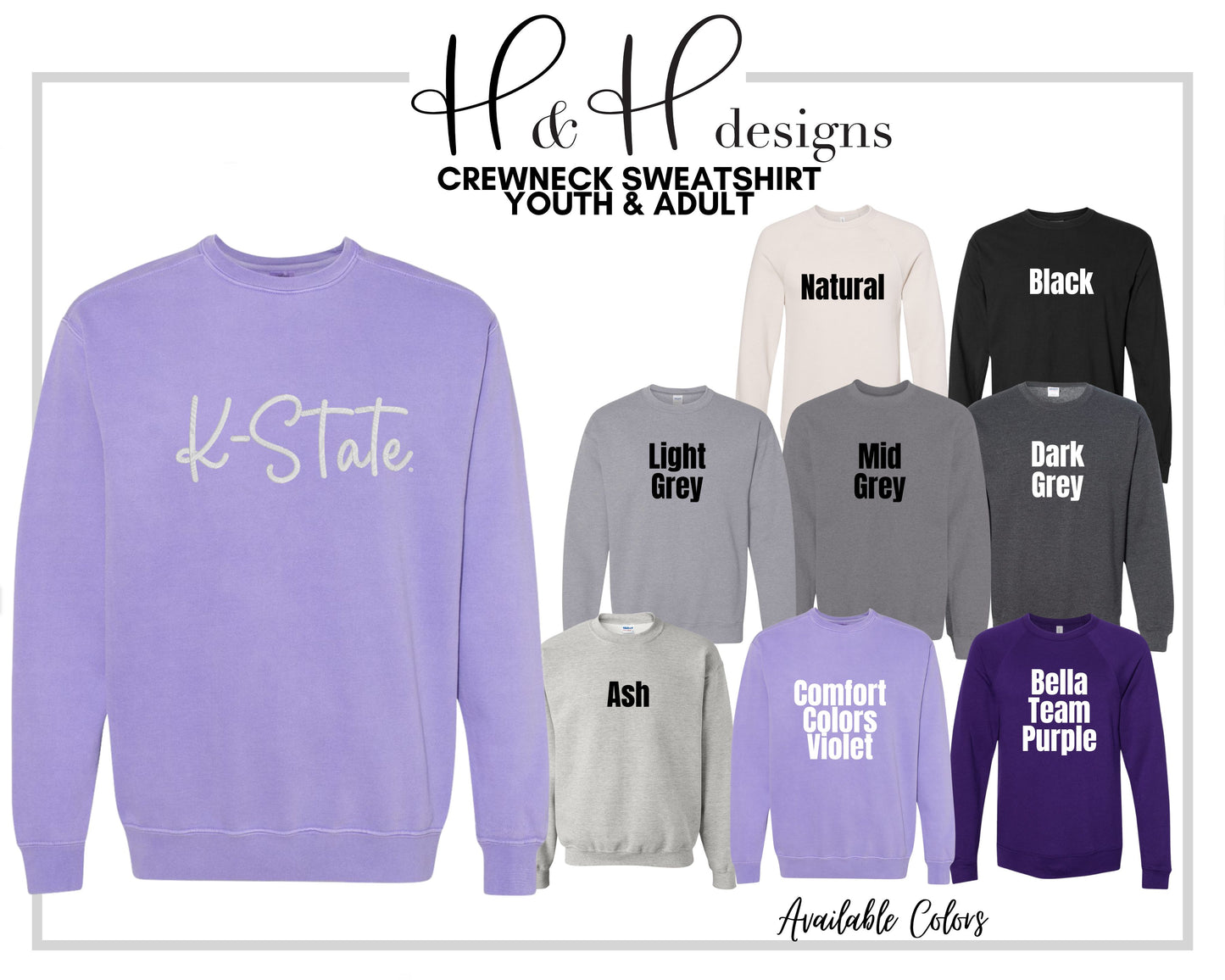 K-State PUFF Script ~ Embroidery ~ HHKSU164  ~ Licensed K-State Apparel