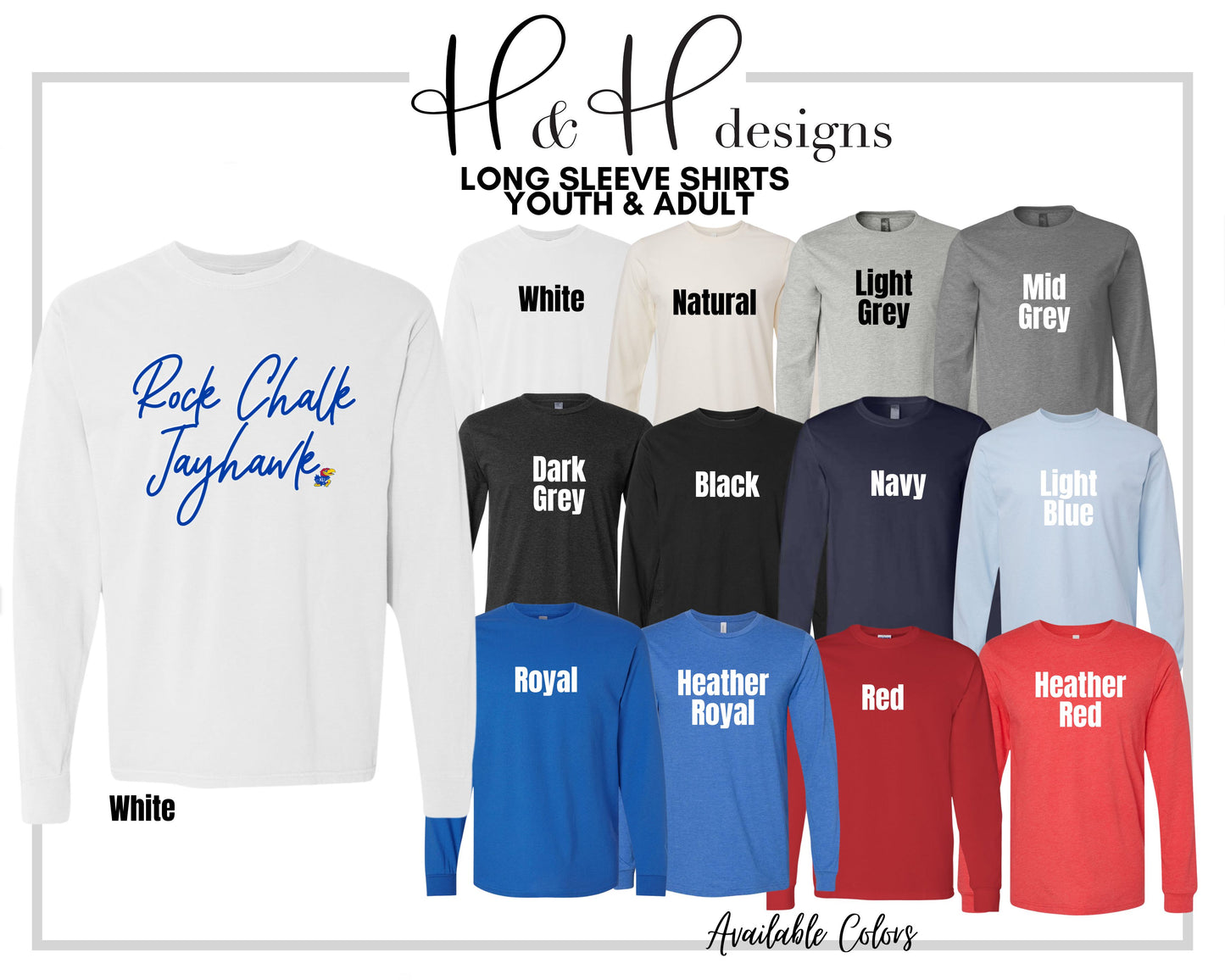 Rock Chalk Jayhawk Script Stack ~ Licensed Apparel ~ HHKU113