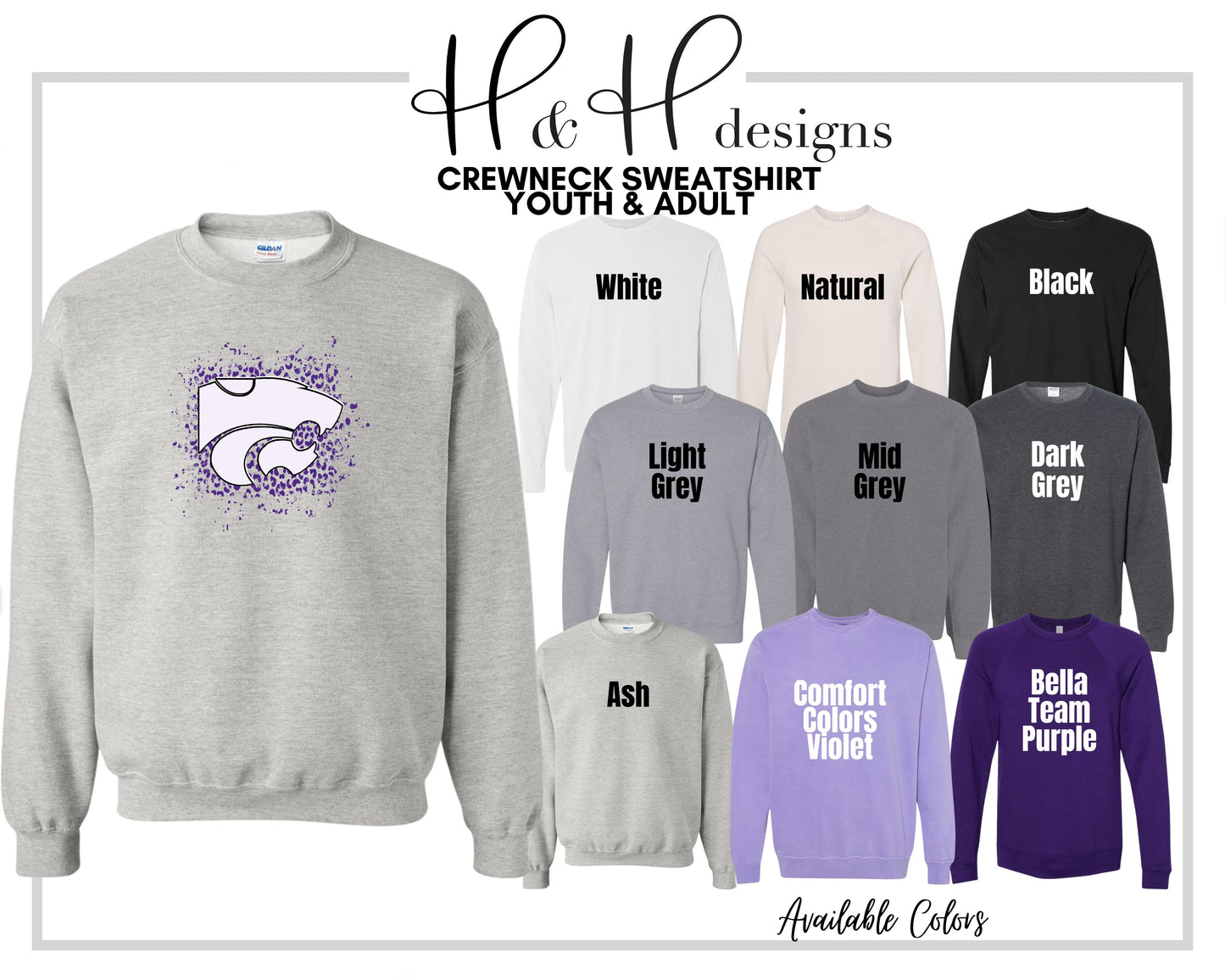 Powercat Leopard Splatter ~ HHKSU104 ~ Licensed K-State Apparel