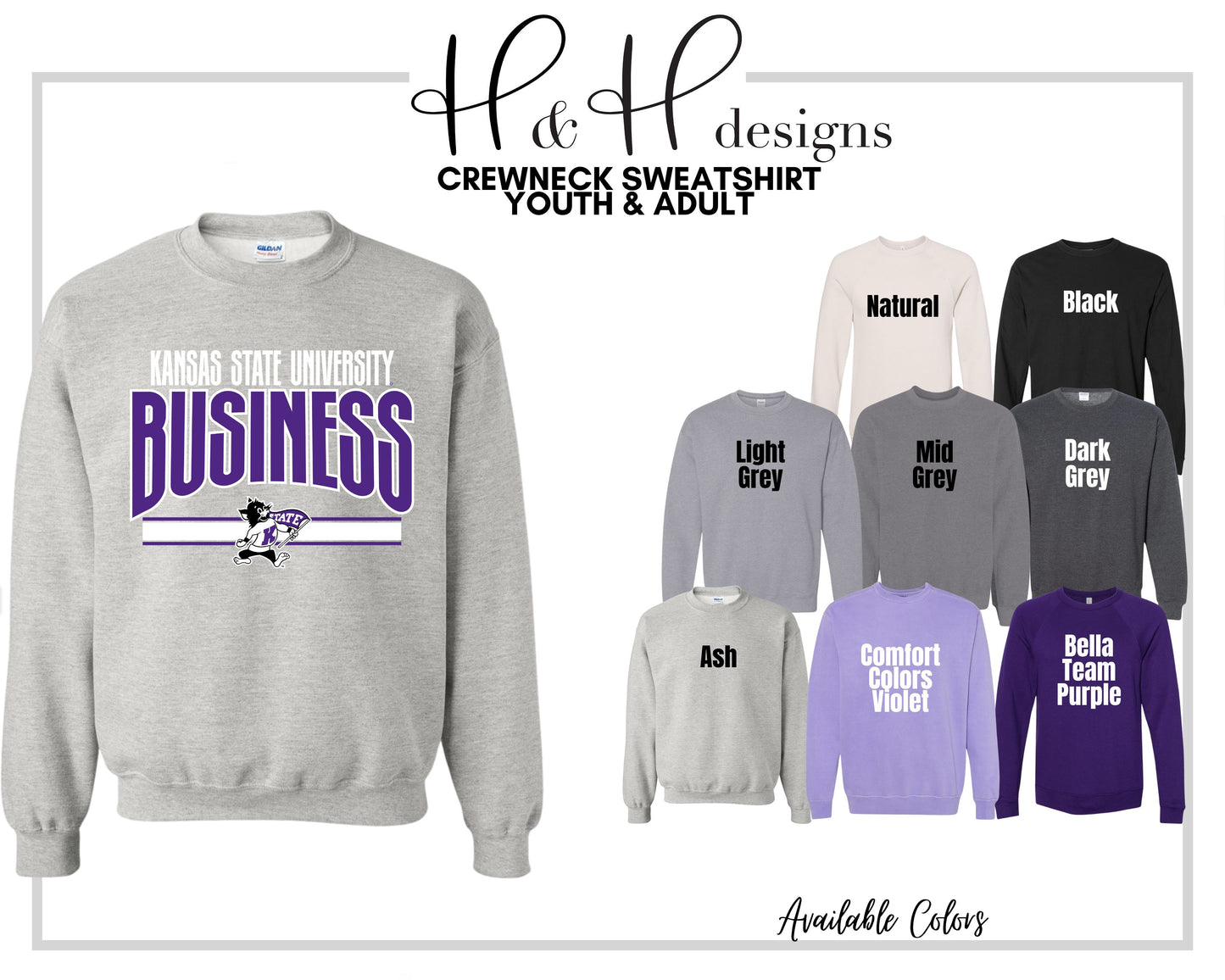Kansas State University Business Warp ~ Licensed Apparel ~ HHKSU211