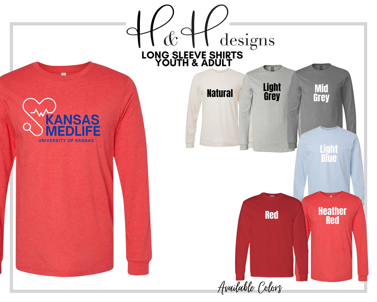 Kansas Medlife Blue and White ~ KU Medlife Licensed Apparel ~ HHKU143