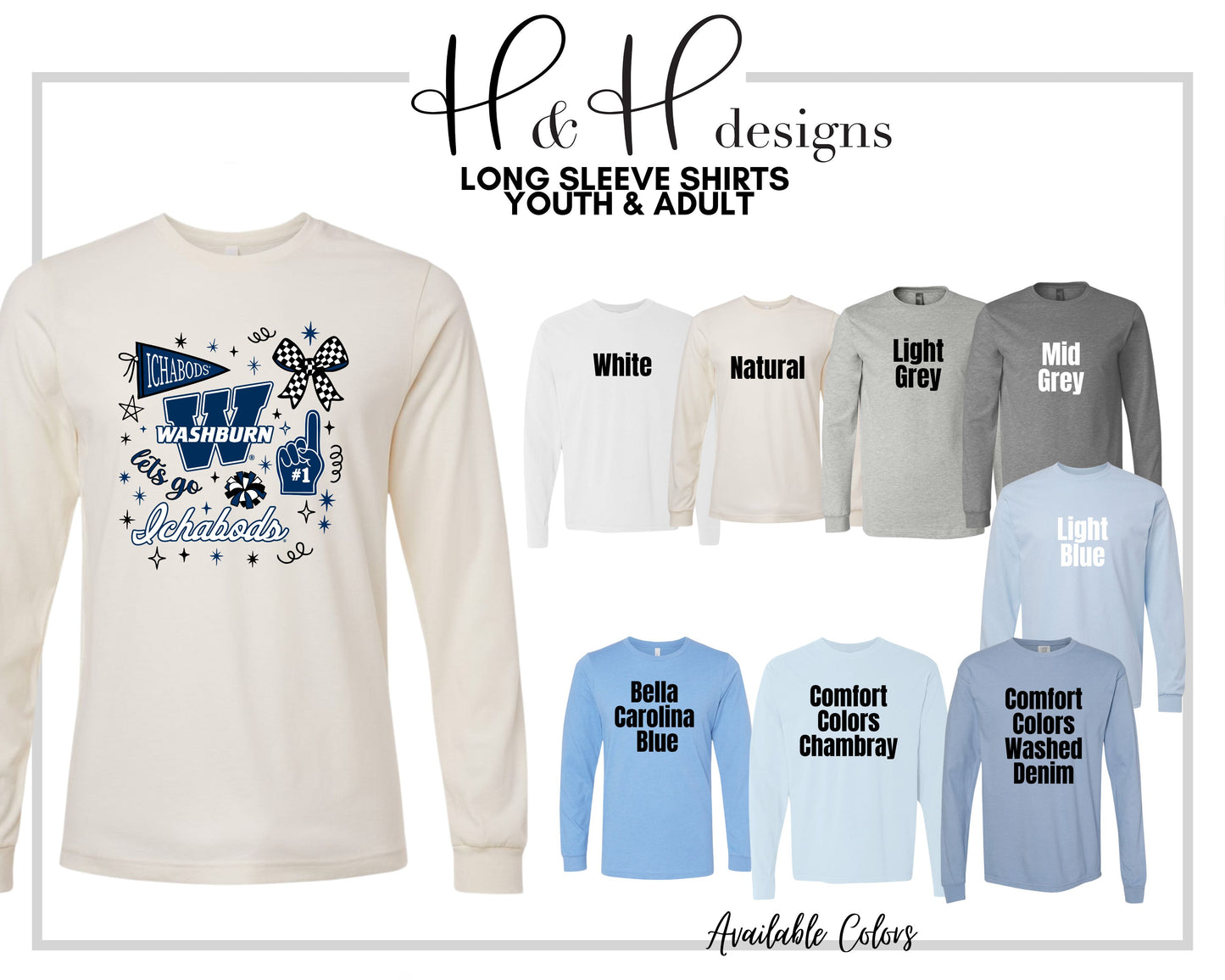 Washburn University Ichabods Game Day CHEER Spirit ~ Licensed Apparel ~ HHWU225