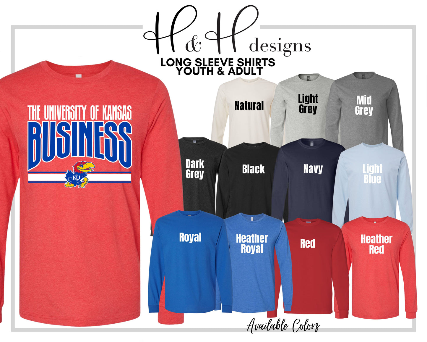 The University of Kansas Business Warp  ~ Licensed Apparel ~ HHKU183