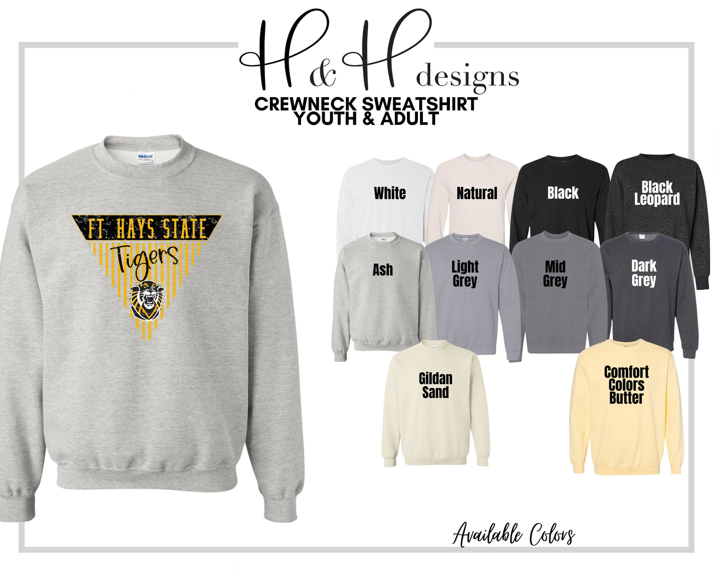 Ft Hays State Striped Pennant ~ Licensed Apparel ~ HHFHSU116