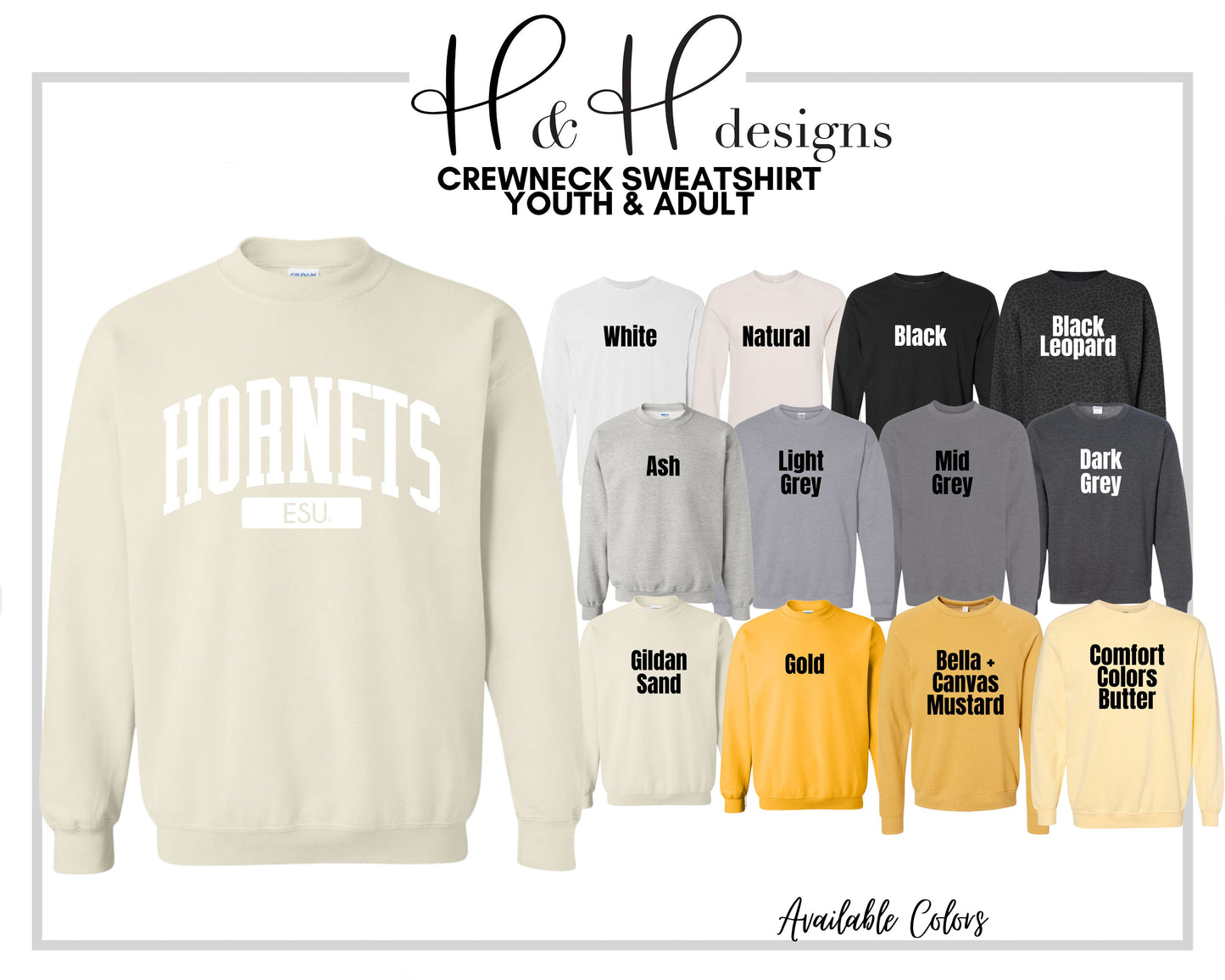 Hornets Classic Block Arch ~ Licensed Apparel ~ HHESU113