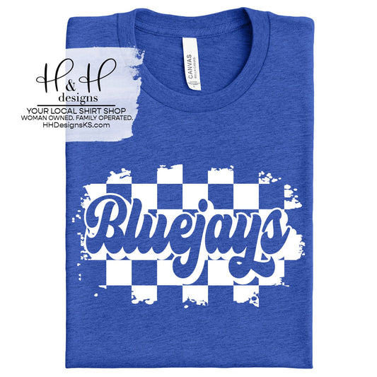Bluejays Distressed Retro Check ~ Jay Shideler Staff Shirts ~ HH2083