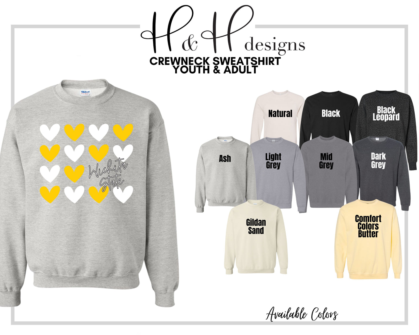 Wichita State Repeat Hearts  ~ Licensed Apparel ~ HHWSU113