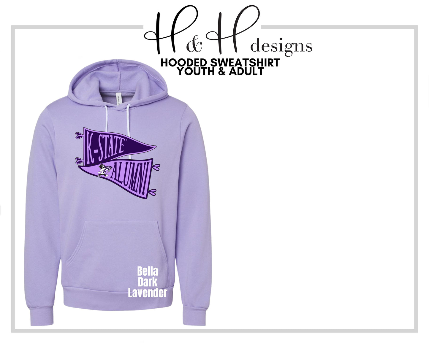 K-State Alumni Pennants for Dark Lavender ~ Licensed Apparel ~ HHKSU199
