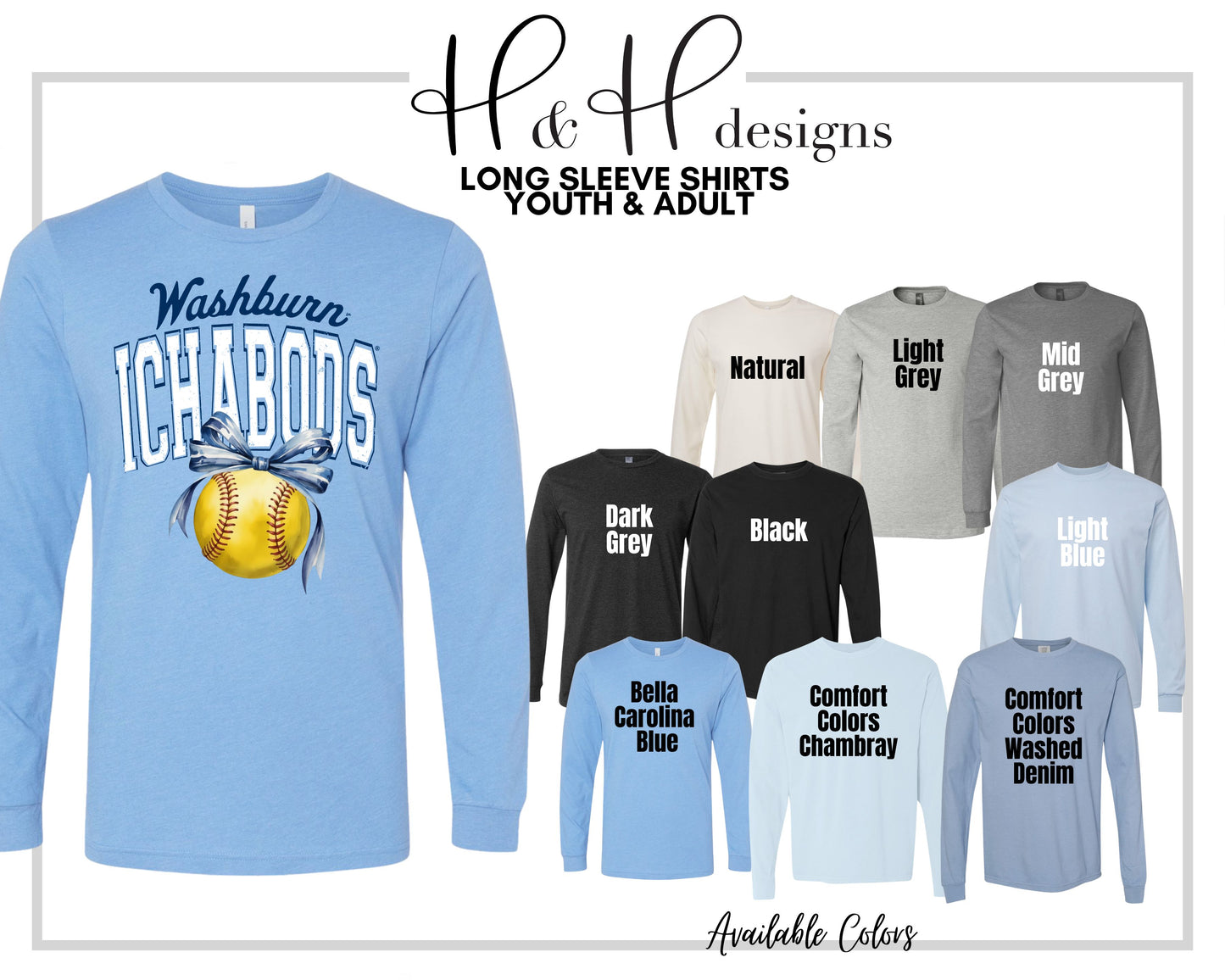 Washburn Ichabods Softball Block Bow ~ Licensed Apparel ~ HHWU240