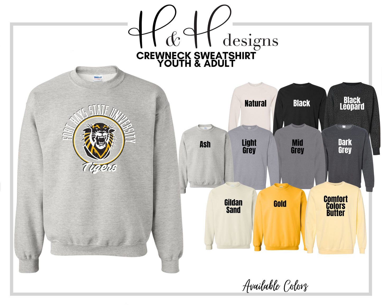 Fort Hays State Distressed round  ~ Licensed Apparel ~ HHFHSU102