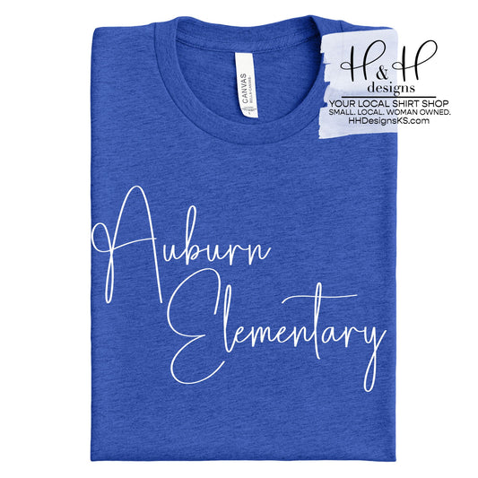 Auburn Elementary Swirly Script