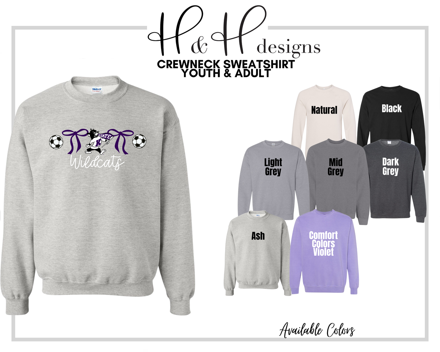 K-State Coquette Soccer Bows ~ Licensed Apparel ~ HHKSU189