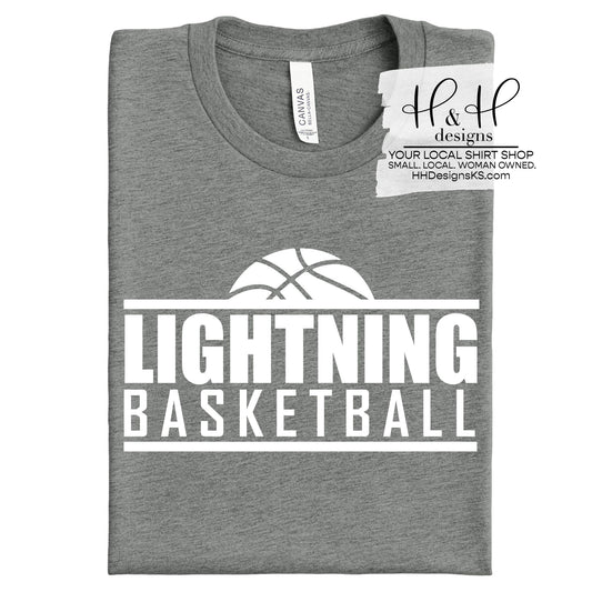 Lightning Basketball Block ~ White Print ~ Lightning Basketball