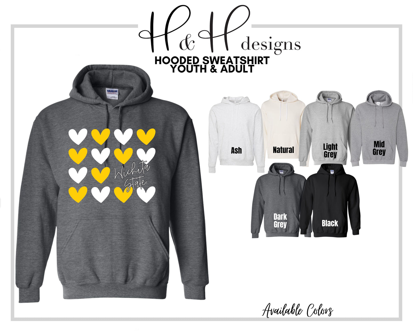 Wichita State Repeat Hearts  ~ Licensed Apparel ~ HHWSU113