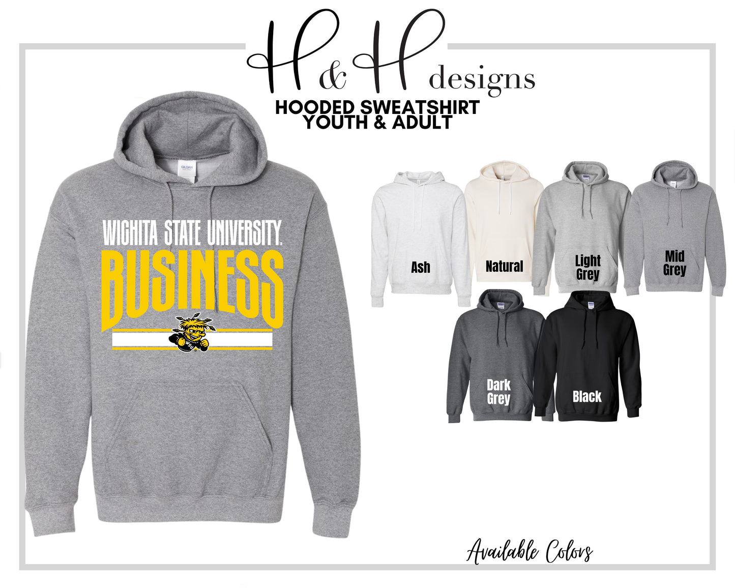 Wichita State University Business Warp  ~ Licensed Apparel ~ HHWSU135