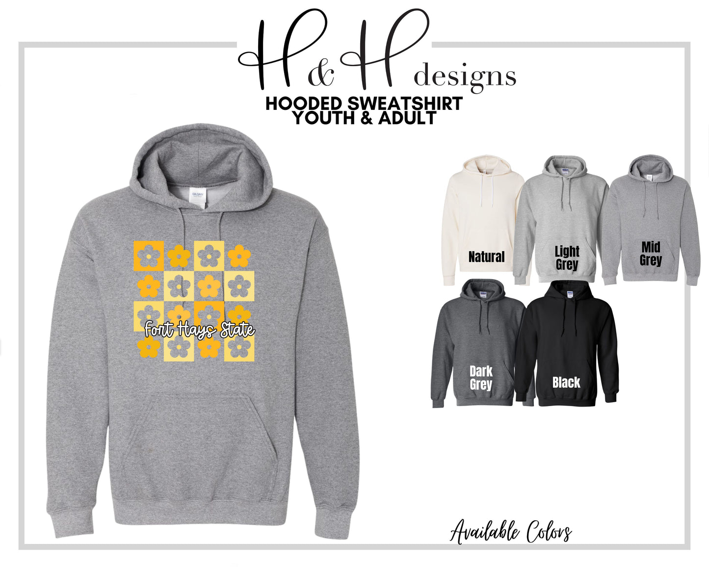 Fort Hays State Daisy Block ~ Licensed Apparel ~ HHFHSU104