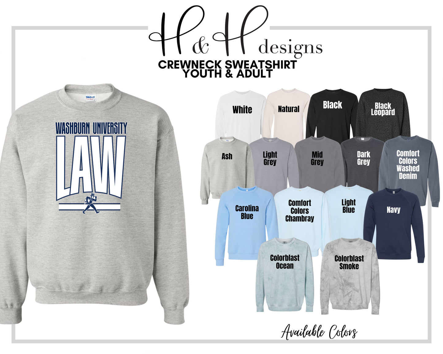 Washburn University Law Warp ~ Licensed Apparel ~ HHWU241