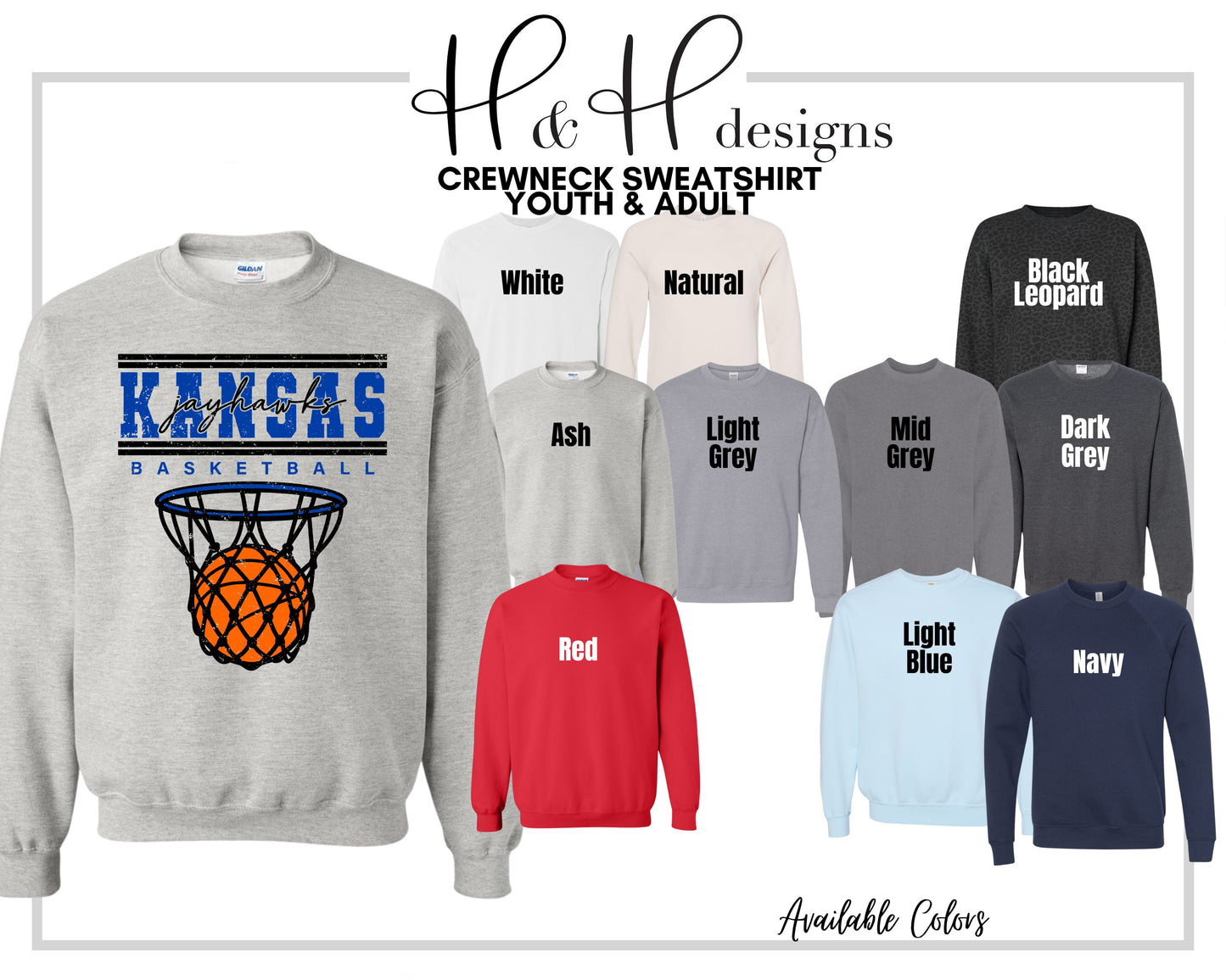 Kansas Jayhawks Double Lined Basketball  ~ Licensed Apparel ~ HHKU178