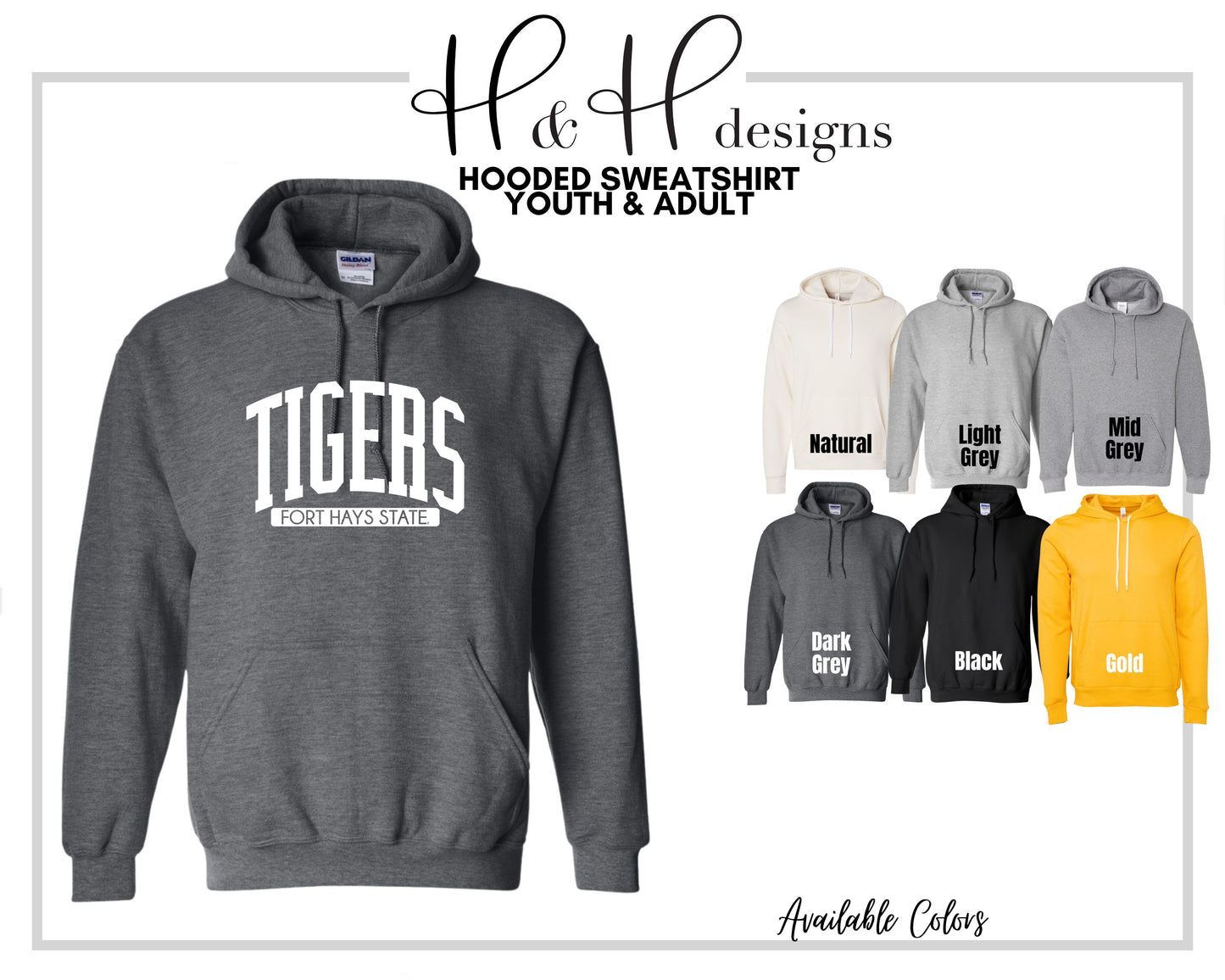 Tigers Classic Block Arch  ~ Licensed Apparel ~ HHFHSU109