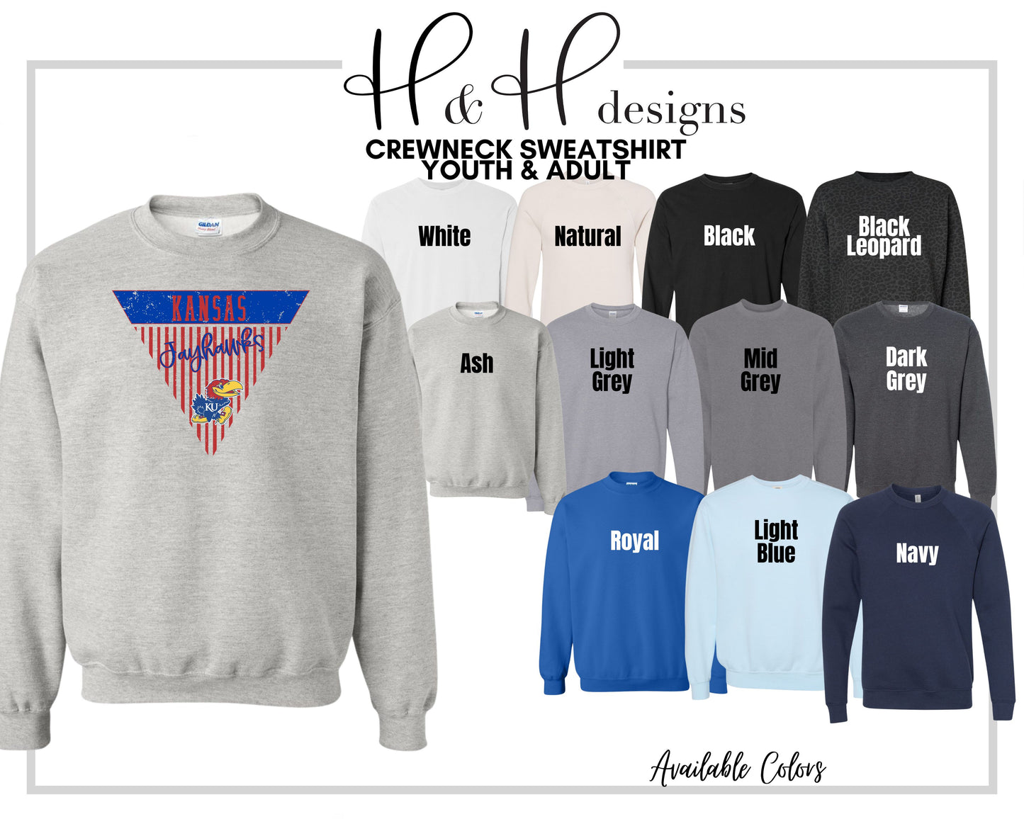 Kansas Striped Pennant ~ Licensed Apparel ~ HHKU170