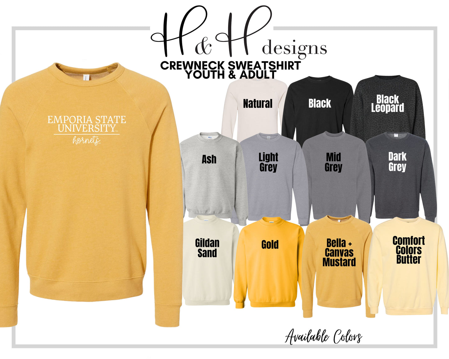 Emporia State University Classic Type ~ Licensed Apparel ~ HHESU104