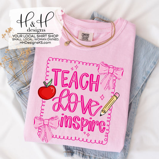 Teach Love Inspire Scalloped Stamp