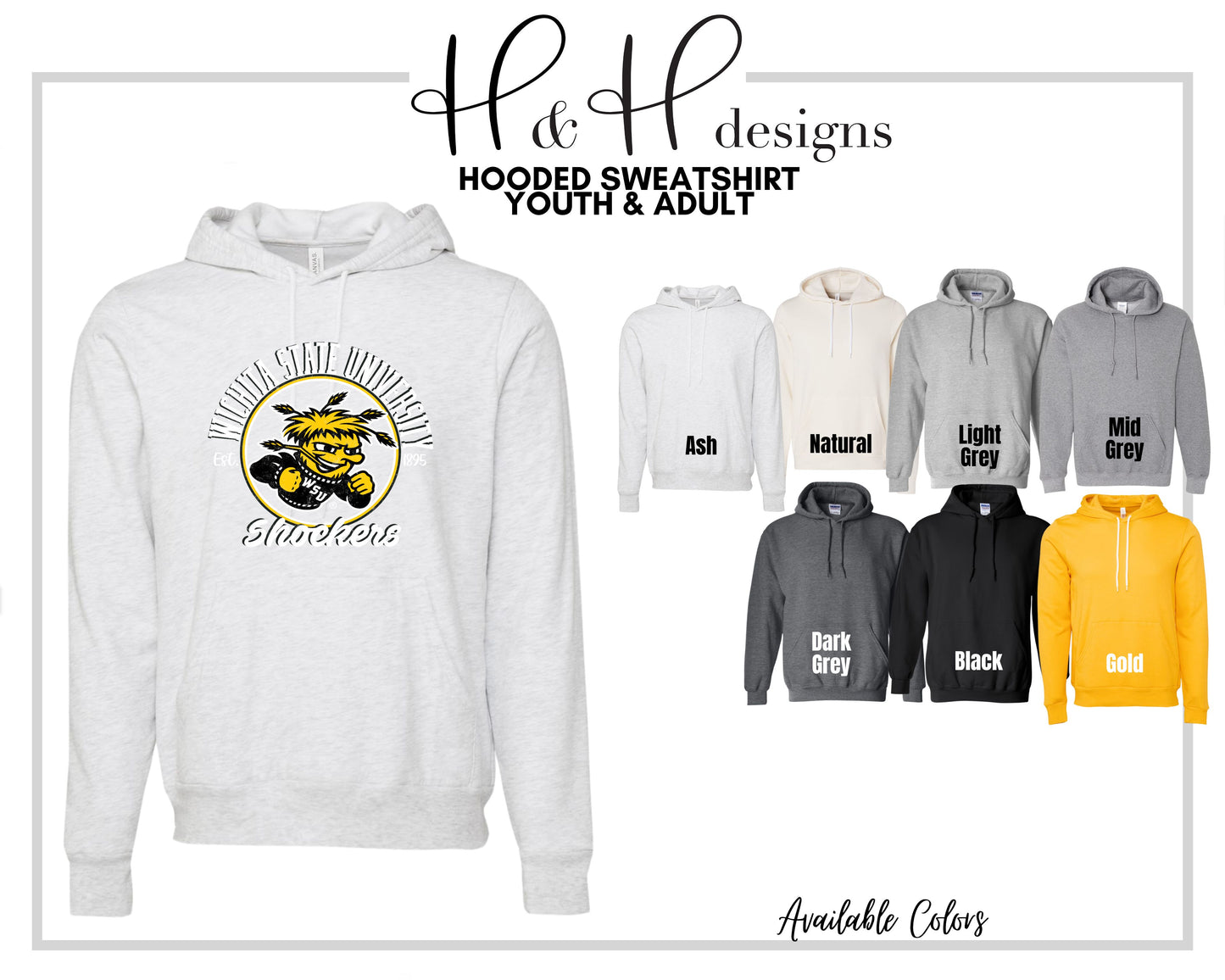 Wichita State Distressed Round ~ Licensed Apparel ~ HHWSU102