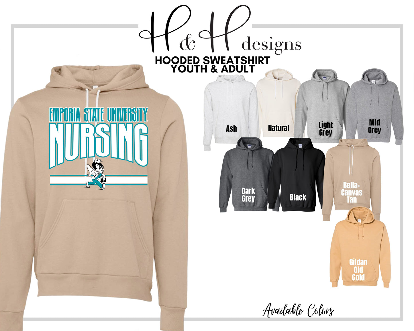 Emporia State University Nursing Warp ~ Licensed Apparel ~ HHESU147