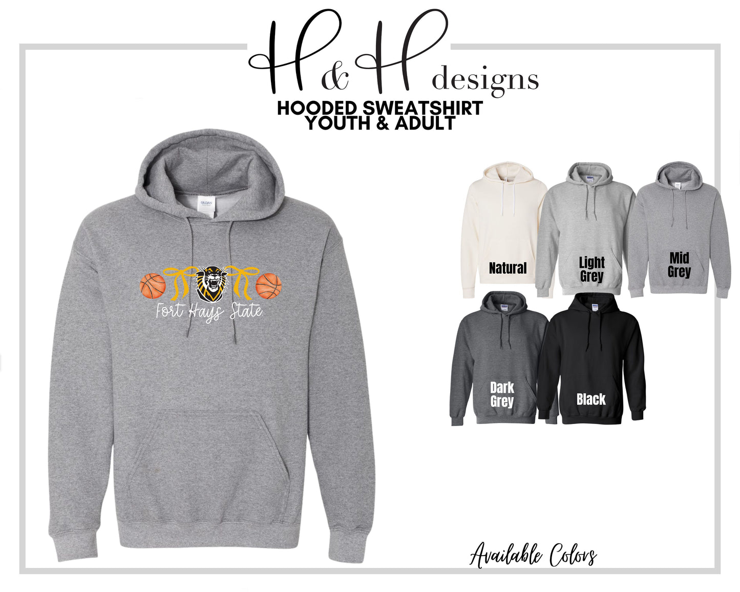 Fort Hays State Basketball Coquette Bows  ~ Licensed Apparel ~ HHFHSU114