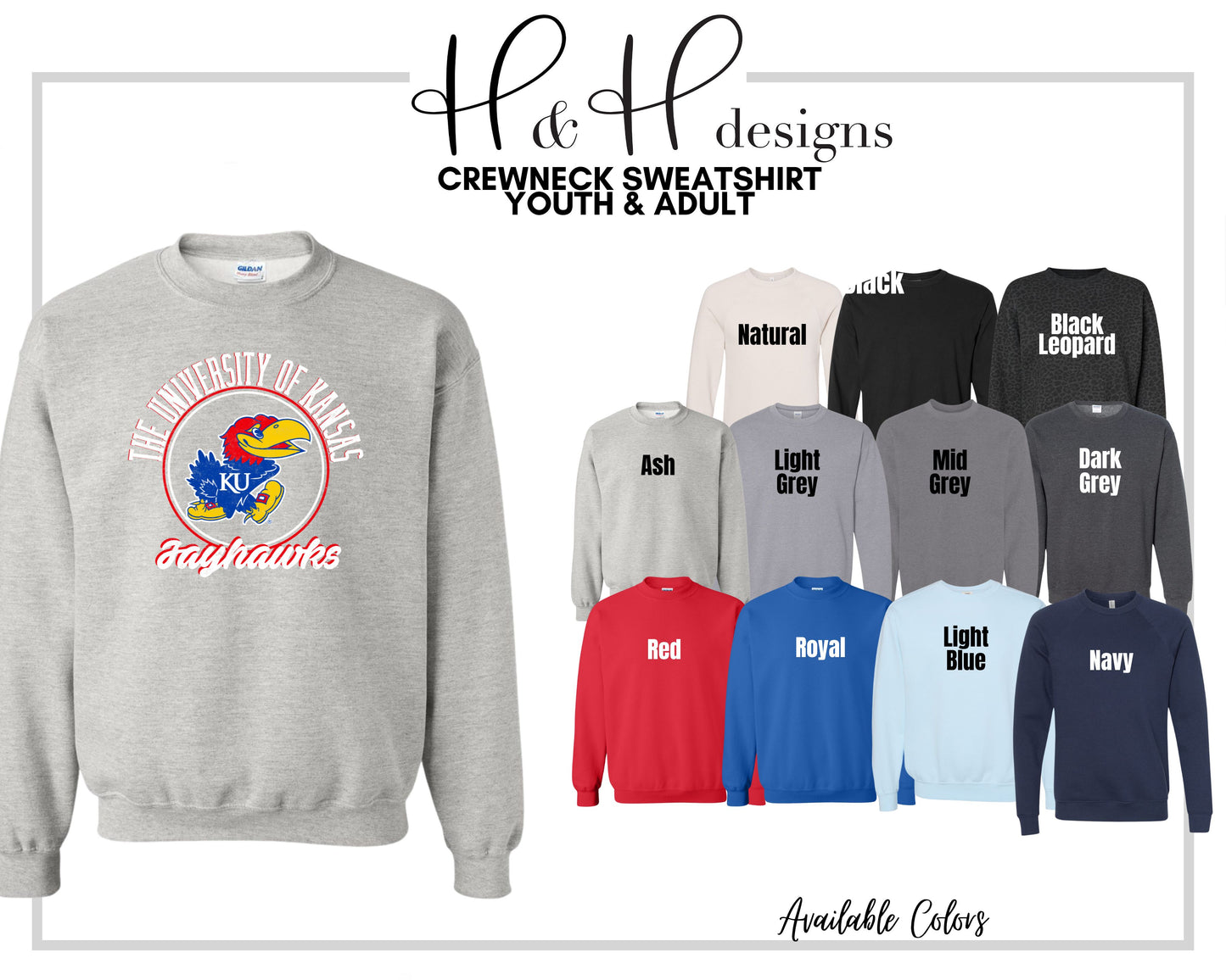 The University of Kansas Distressed Round  ~ Licensed Apparel ~ HHKU151