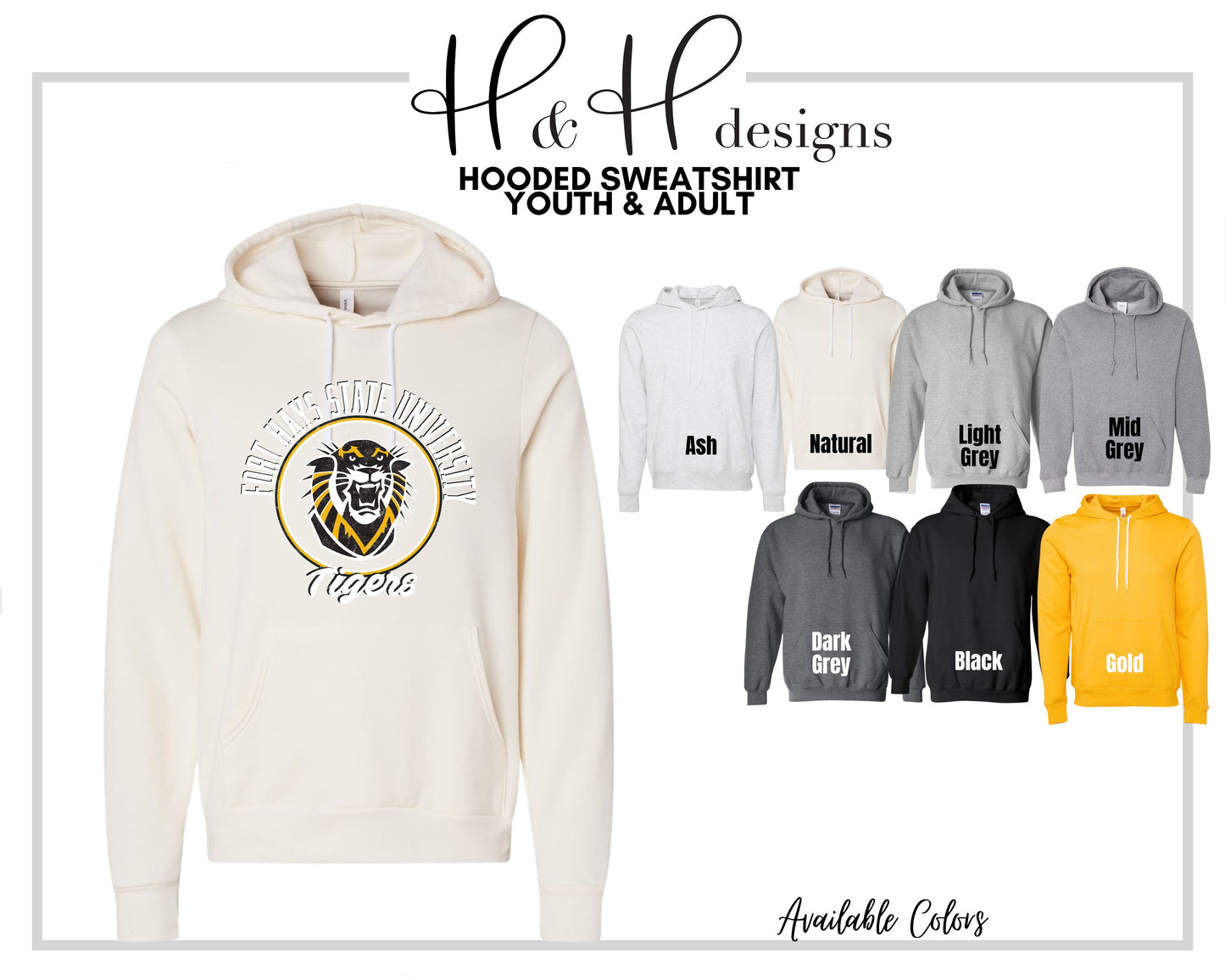 Fort Hays State Distressed round  ~ Licensed Apparel ~ HHFHSU102