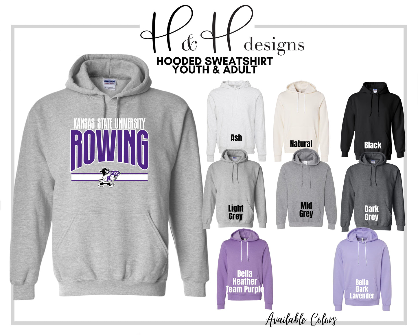 Kansas State University Rowing Warp ~ Licensed Apparel ~ HHKSU212