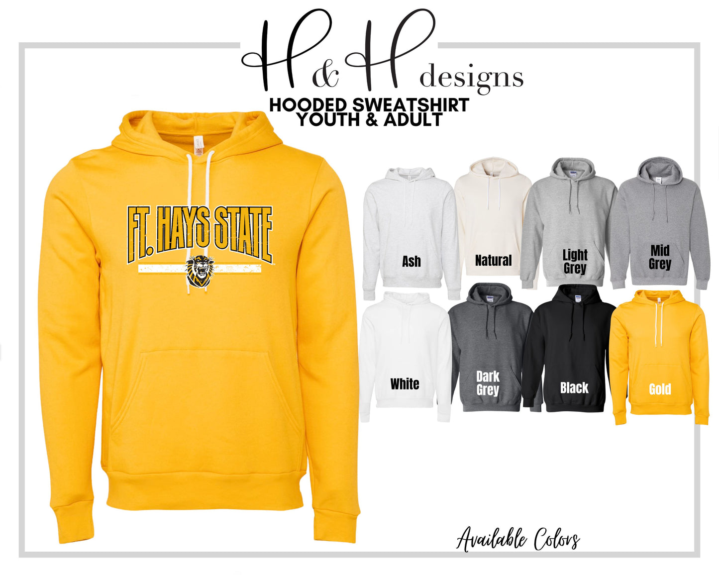 Fort Hays Distressed Warp  ~ Licensed Apparel ~ HHFHSU103