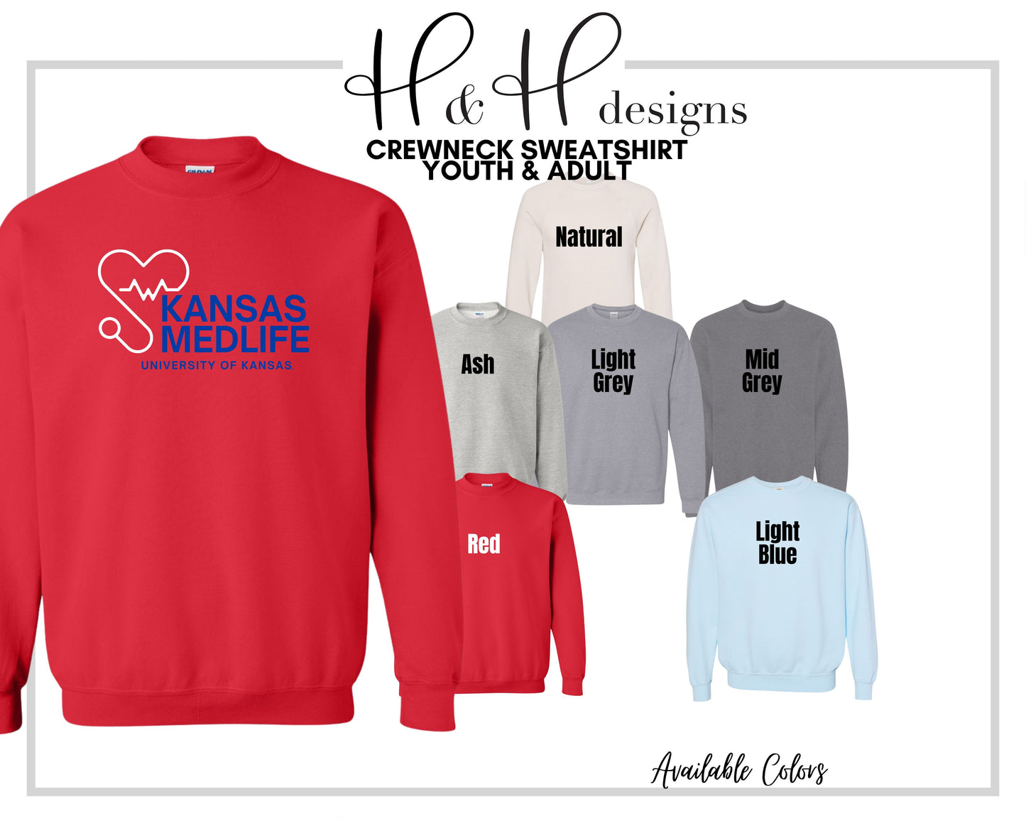 Kansas Medlife Blue and White ~ KU Medlife Licensed Apparel ~ HHKU143