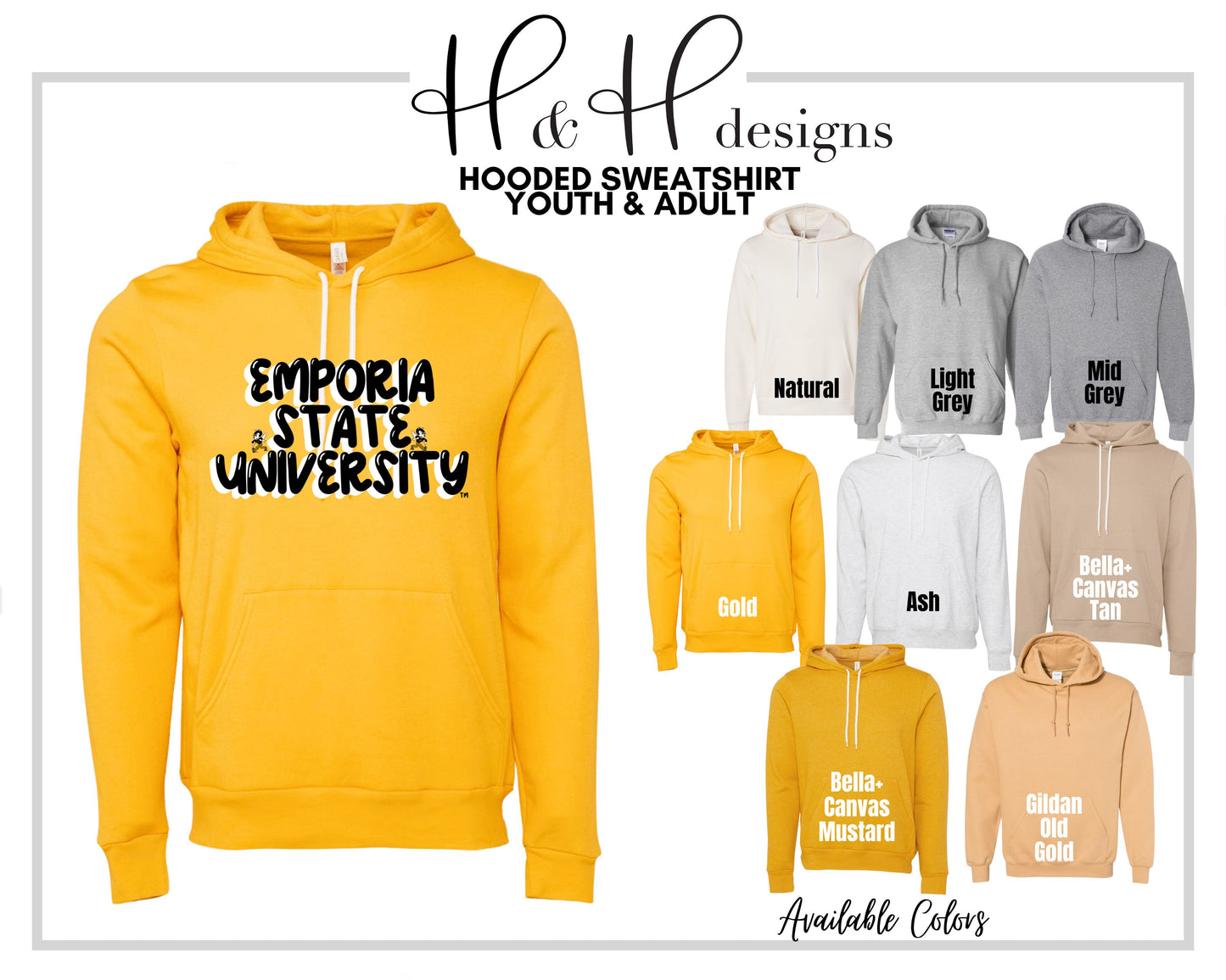 Emporia State University Doodle Stack ~ Licensed Apparel ~ HHESU112