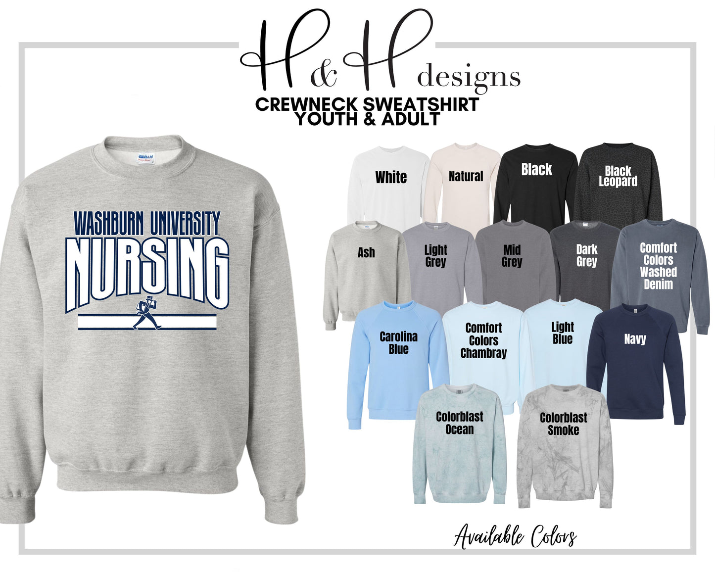 Washburn University Nursing Warp ~ Licensed Apparel ~ HHWU232