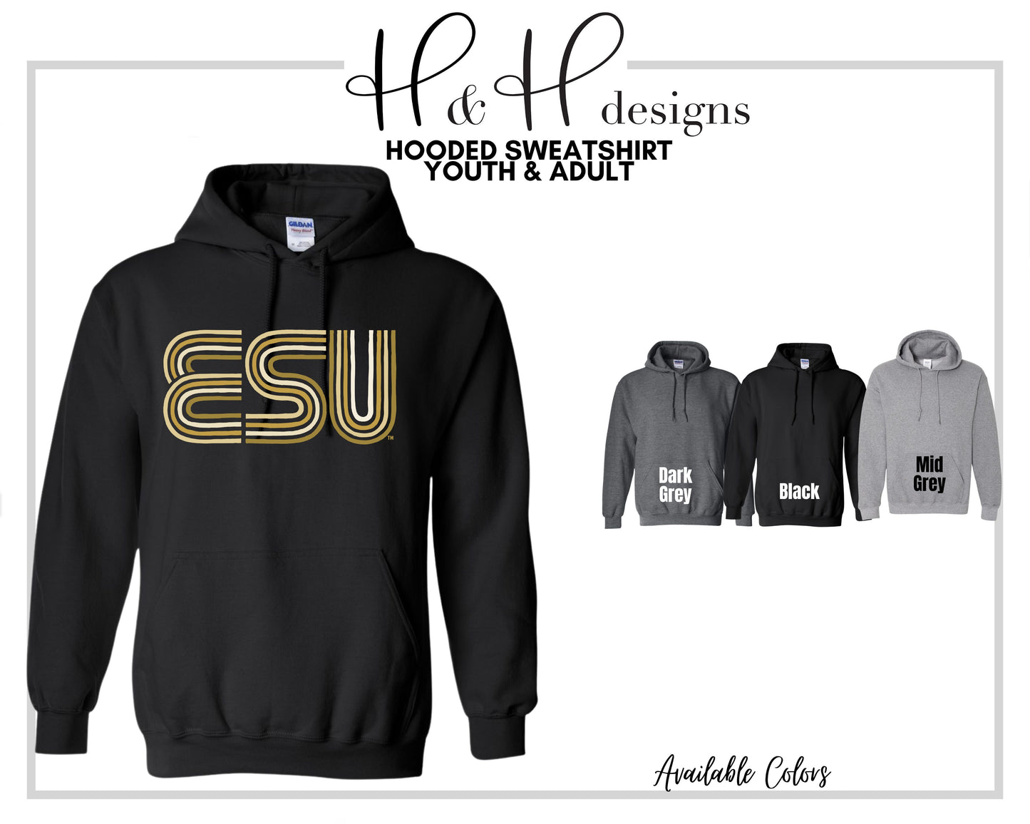 ESU Lined Initials ~ Licensed Apparel ~ HHESU117