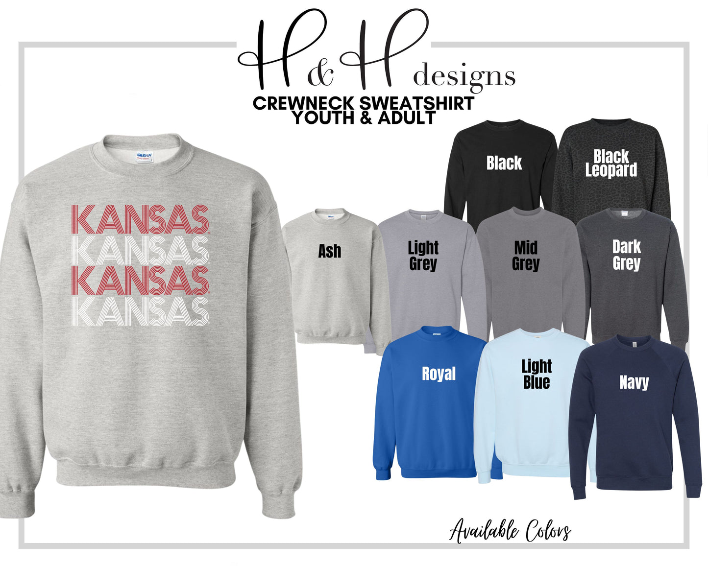 Red & White Kansas Prisma Stack  ~ Licensed Apparel ~ HHKU105