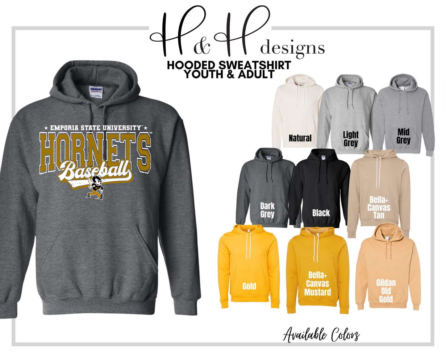 Emporia State Hornets Double Lined Basketball  ~ Licensed Apparel ~ HHESU145