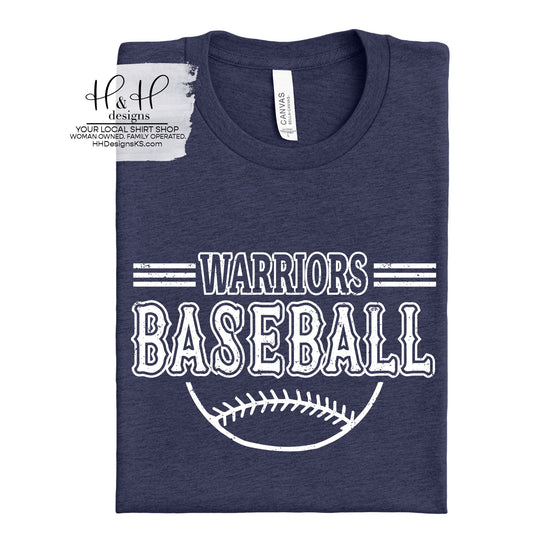Warriors Baseball Distressed Triple Line ~ HH307
