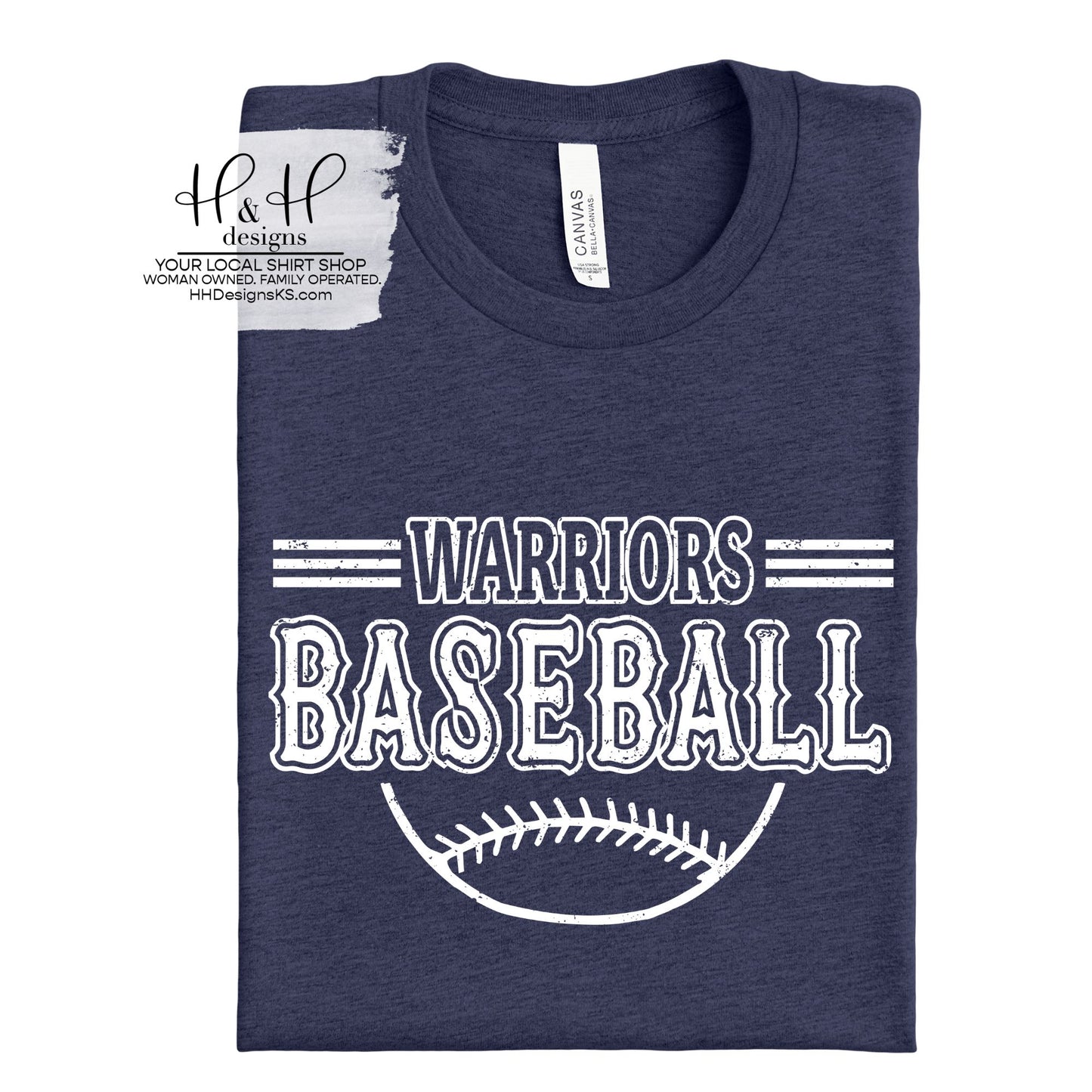Warriors Baseball Distressed Triple Line ~ HH307