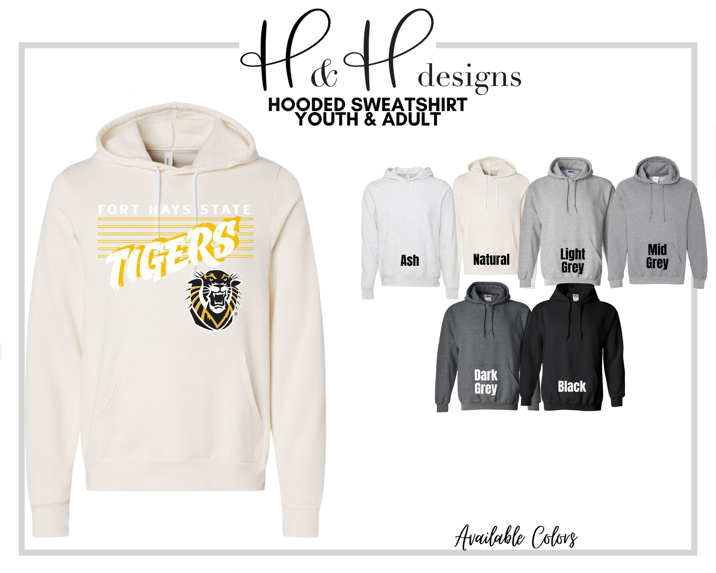 Tigers Six Rectangles  ~ Licensed Apparel ~ HHFHSU117