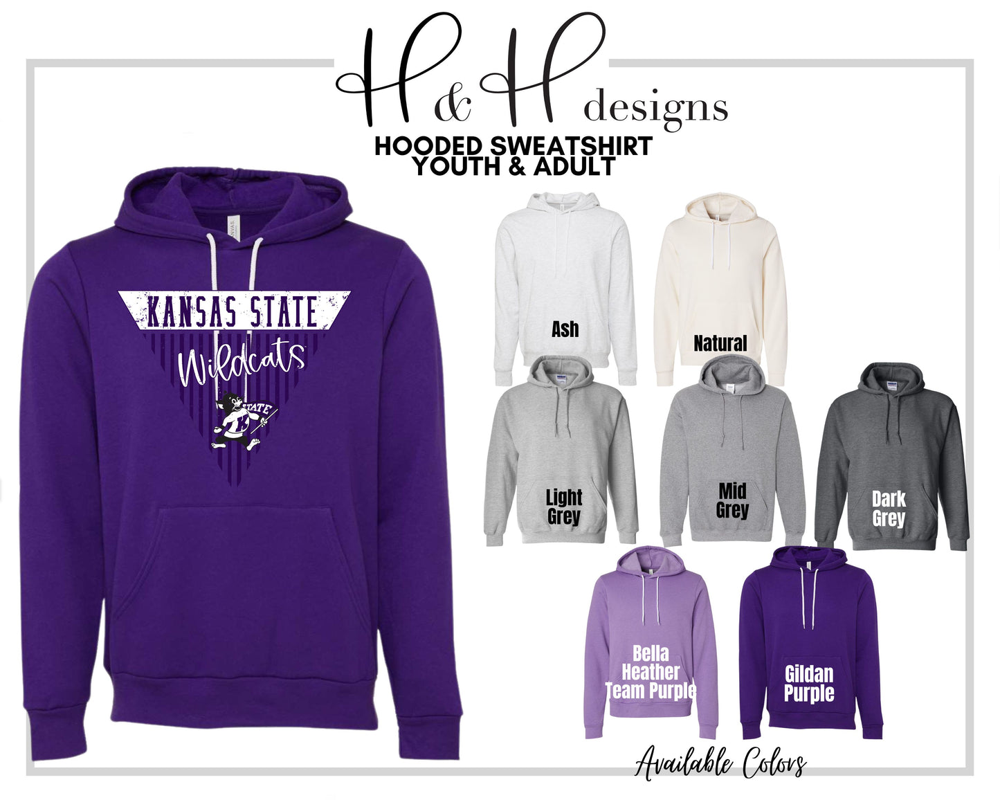 K-State Striped Pennant ~ Licensed Apparel ~ HHKSU196