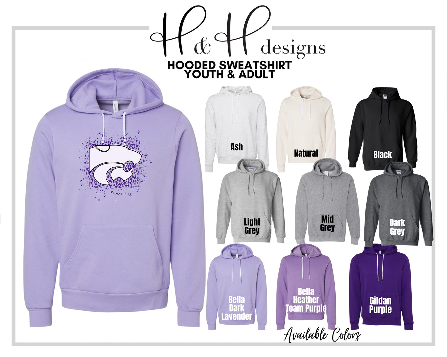 Powercat Leopard Splatter ~ HHKSU104 ~ Licensed K-State Apparel