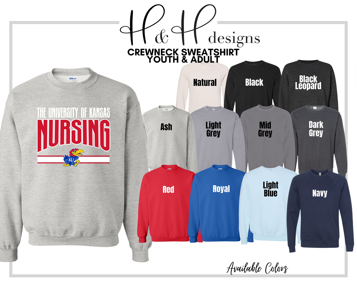 The University of Kansas Nursing Warp ~ Licensed Apparel ~ HHKU181